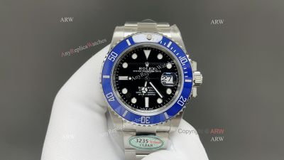 Clean Factory Rolex Submariner 3235 Black Face Watch 41mm